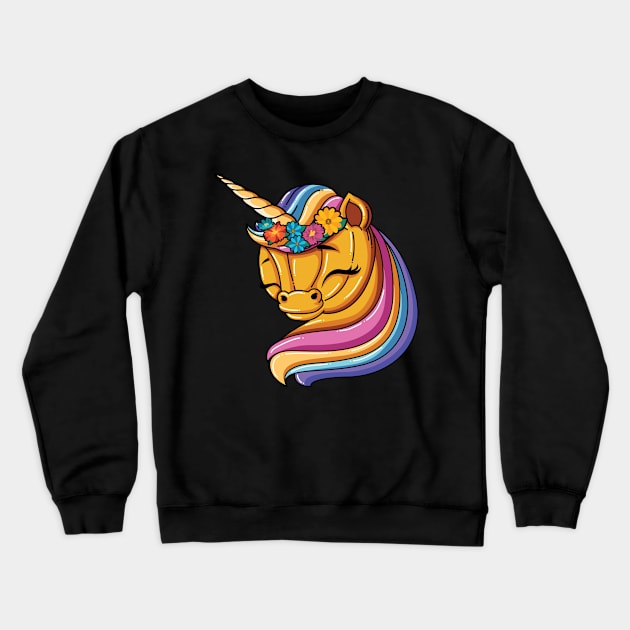 Unicorn Pumpkin Halloween for Girls Boys and Kid Crewneck Sweatshirt by ghsp